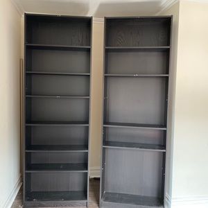 Black storage shelves